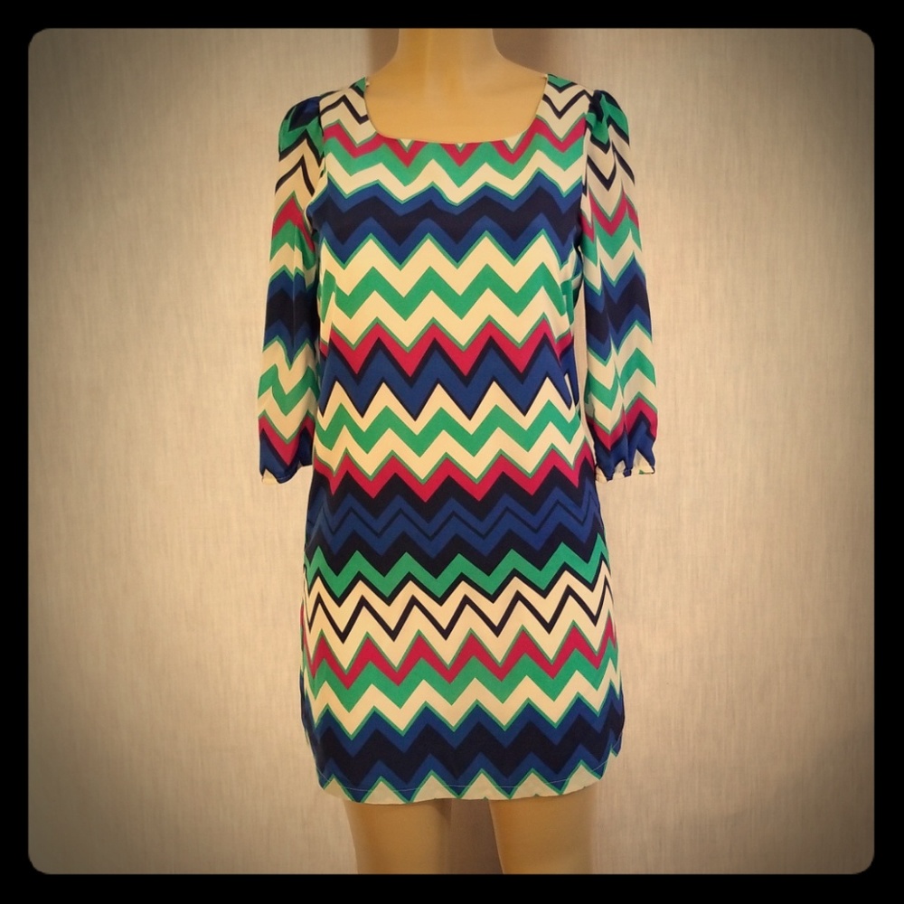 Chevron Patterned Mini Dress